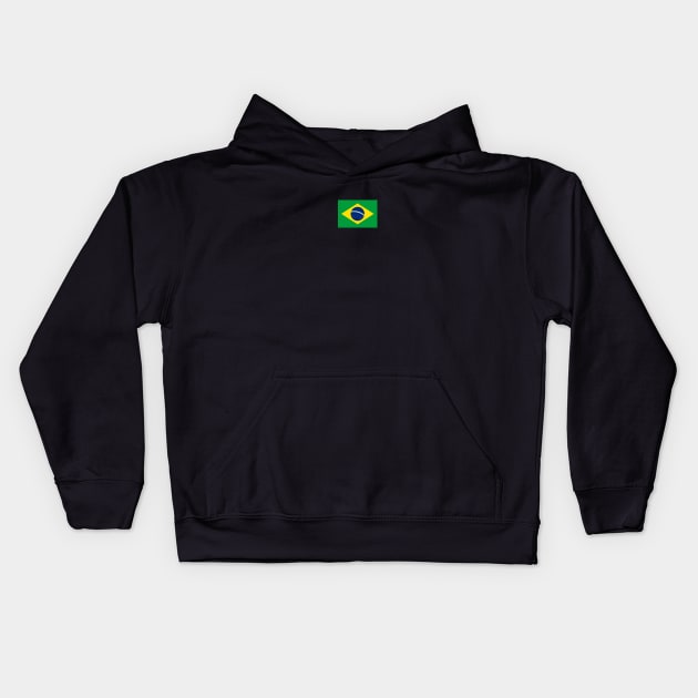 Brazil Flag Minimalist Kids Hoodie by Issho Ni